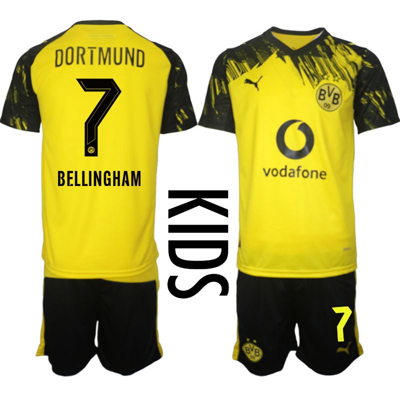 Youth 2025-2026 Club Borussia Dortmund home Yellow #7 Soccer Jersey->youth soccer jersey->Youth Jersey